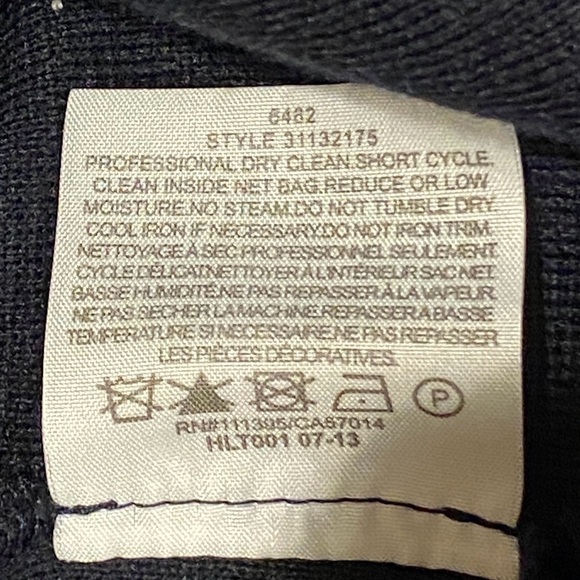 TORY BURCH Lisanne Purple Red Beaded Artsy Floral Appliqué Navy 3/4 Top Sweater - Picture 4 of 15